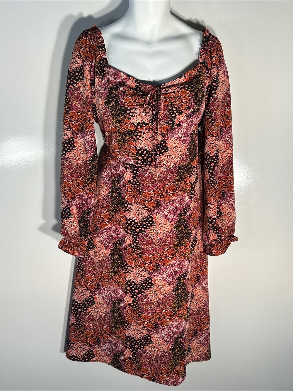 Lily Rose SZ XXL Black Floral Midi Dress Peasant Cottage Coquette Boho Country